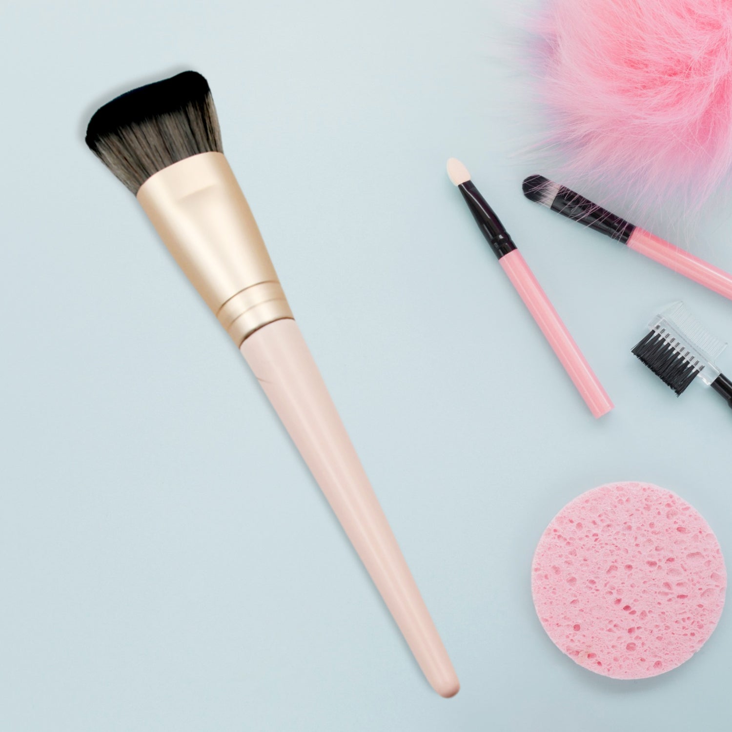 12636 Beauty Face Brushes, Synthetic Bristle Professional Face And Eye Makeup Brushes, For Cream, Liquid And Powder Formulation (1 Pc) 12636 Beauty Face Brushes, Synthetic Bristle Professional Face And Eye Makeup Brushes, For Cream, Liquid And Powder Formulation (1 Pc)
